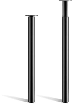 BALLSHOP Pieds de Meuble réglables, 71-110cm Pied de Lit Reglable Pied de Table Métal avec Accessoires de Montage, Pied Meuble Salle de Bain Bureau Meuble Cuisine (1 Pied Noir)