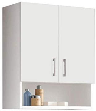 MaMa Store ATENALAV Pensile Doppio Bianco Opaco con Vano a Giorno L. 60 cm x P. 22 cm x H. 71