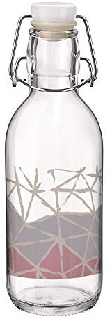 Water to Go 500ml Glass Swing Flip Top Lid Bottles Design Juice (Pink Weaves)