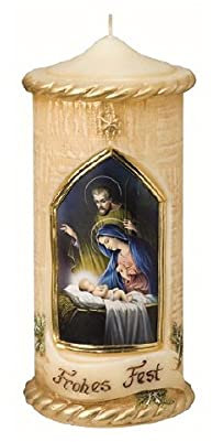 Weihnachtskerzen Frohes Fest 20 x Ø 9,5 cm - Kerze - Unparfümiert - Weihnachten
