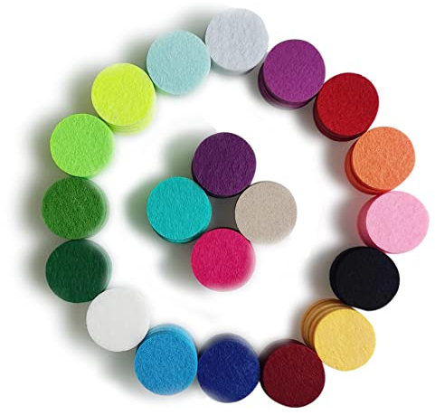 260 Pcs 25mm Aromatherapy Diffuser Pad Round Fibre Replacement Refill Pads Essential Oil Diffuser Pad Air Freshener Accessories 20 Colors