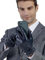 GSG SINCE 1998 Lederhandschuhe Herren aus echtem mit Futter Warm Wolle Gefüttert Touchscreen Lammfell Handschuhe Winter Navy Blau XL