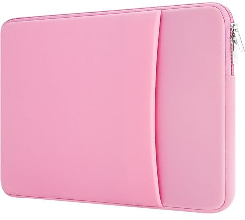 MicaYoung13-13.3 Inch Laptop Sleeve Case Padded Computer Protective Cover Bag Lightweight Shockproof Compatible with 13.3 inch Chromebook Notebook 14 inch MacBook Pro M1 M2 M3 (2021-2024), Pink