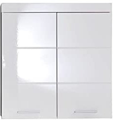 Lomadox Hängeschrank Badezimmer in Weiß Hochglanz, B/H/T: ca. 73/77/23 cm