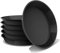 DUNPUTE Lot de 6 soucoupes en Plastique Robustes et durables pour intérieur et extérieur (40,6 cm, Noir)