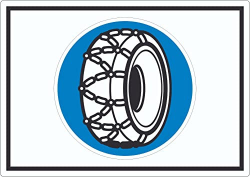 Schneekettenpflicht Symbol Aufkleber A5 (148x210mm)