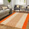 renoazul® Anti-Slip Area Rugs, 120 x 150 cm Washable Runner for Underlay Corridor - Geometric Non Slip Area Rug Carpet for Bedroom, Kitchen and Home Decor Accessories (Gel Back Nada Rug - Orange)