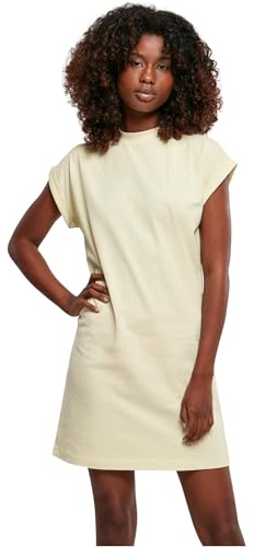 Build Your Brand Damen Kleid Ladies Turtle Extended Shoulder Dress, lässiges Kleid für Frauen, überschnittene Schultern, Größen XS - 5XL
