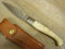 Coltello sardo Pattada Damasco Manico in osso di tibia 22 cm sardegna