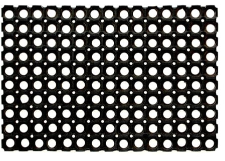 OLIVO.shop | ROBUST zerbino gomma esterno, zerbino in gomma pioggia, zerbino drenante per esterno in gomma forata, tappeto per esterno antiscivolo a griglia (50x100 cm)