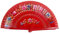 lanermoon Vintage Spanish Folding Fan for Women,Doubled-Side Flower Painting Gypsy Wooden Hand Fan for Dance,Festival Decoration and Gift (Red)