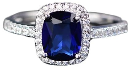 DarryDooly Trendy Aquamarin Silber Farbe Ringe für Frau Hochzeit Verlobung Blauer Saphir Ring 2022 Trend natürlicher Luxus Originalschmuck