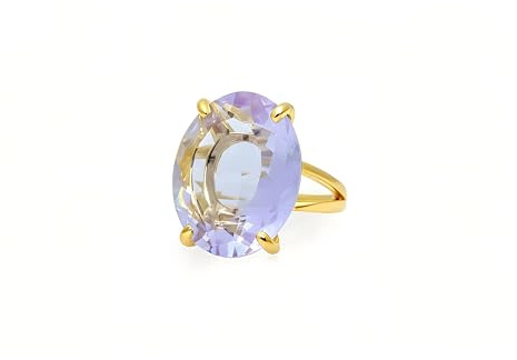 ANEMONE JEWELRY Faszinierender Tansanit-Ring - Handgefertigter Cocktailring - Statement-Schmuck, Geburtssteinschmuck, Benutzerdefinierte Ovale Ringe für Frauen - Stilvoller Edelsteinring