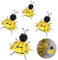 SEGNAYEN Metal Bumble Bee Decorations, 4Pcs Outdoor Metal Wall Art 3D Iron Bee Garden Ornament Hanging Decoration Animals Wall Decor for Fence, Lawn, Home