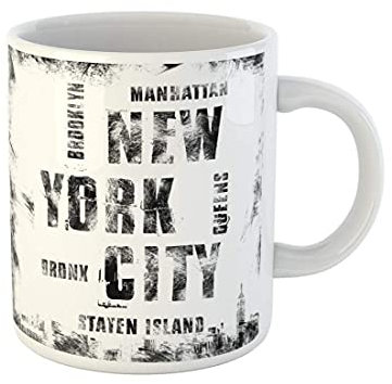 759 Tasse New York City Street NYC Label-Emblem-Stempelgrafik Teetassen Mit Großem Henkel Kaffeetasse Mehrfarbig Kaffeebecher Für Büro Kaffee-Tasse Männer 330Ml