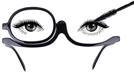 Make Up Lesebrille Schminkbrille Brille Zum Schminken Schminkbrille Mit Klappbaren Glaesern Make Up Brille Klappbar Modische Make Up Brille Lesebrille Sehhilfe Lesehilfe Rotatable(400 + Schwarz)