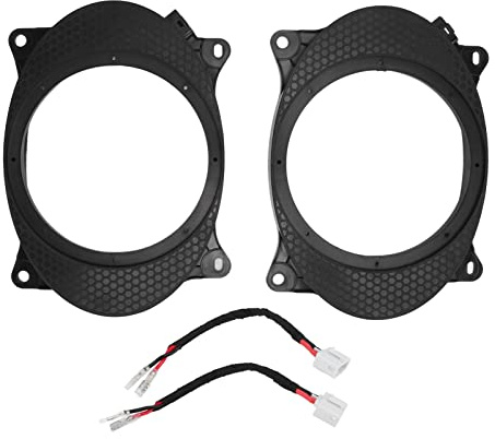 Speaker Adapter,1/2 Car Speaker Adapter,Ring Speaker Adapter Spacer,2pcs 6.5inch Black Speaker Adapter Bracket Ring,Speaker Adapter Spacers Bracket with 2 Wire Harness Replacement for Levin(6X9)