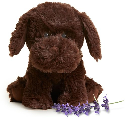 warmies Microwavable & Weighted Chocolate Lab Stuffed Animal, Chocolate Lab - Heated Stuffed Animal Plushie for Warmth & Comfort - Stuffed Dog Toy for Adults & Children (Boys, Girls, Babies, Toddlers)