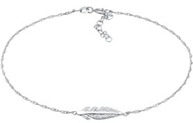 Elli Fußschmuck Damen Fußkettchen Feder Symbol Boho in 925 Sterling Silber