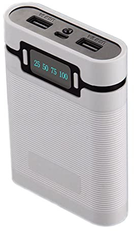 TECKEEN Portatil Durable Dual USB Puertos 5V/2.5A 2000-12000mAh Cargador de alimentación DIY Caso para 4 * 18650 Batería