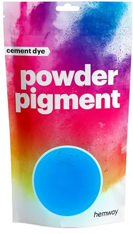 Hemway Cement Dye Powder Pigment Concrete Color Render Mortar Pointing Powdered Brick Toner Plaster - Glow Blue - 100g / 3.5oz