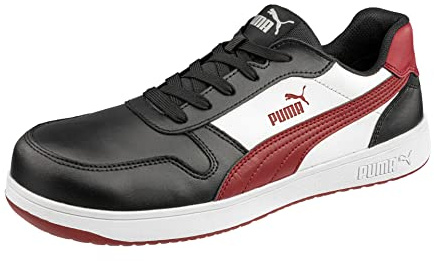 PUMA Men's Frontcourt Blk/Wht/Red Mid Industrial Shoe