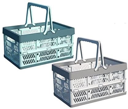 Tielag Klappkiste Klein Plastik, Klappboxen Faltbar Stabil, Klappkisten Stapelbar, Klappbox Mini für Regal Küche Schlafzimmer Badezimmer Büro, 38×25×20cm