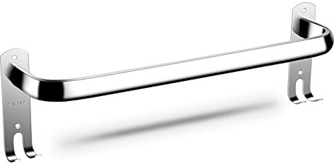 Argento Porta Asciugamani Bagno, Adesivo o Muro Portasciugamani da Parete Barre con Ganci, Acciaio Inox Porta Salviette da Bagno, Asta Asciugamano per Toilette Doccia Cucina (50 CM)