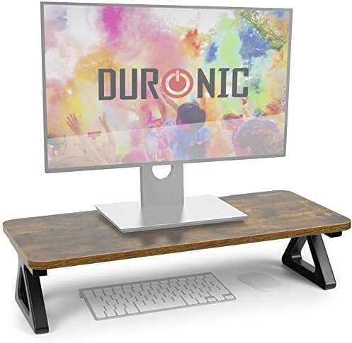 Duronic Monitor Stand Riser DM06-1 AO, Laptop/Screen Stand for Desktop, Support Shelf for a PC Computer Monitor, 10kg Capacity, 63cm x 30cm - Antique Oak Wood Effect