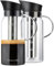 Rosenstein & Söhne Kaltbrüh-Kaffeemaschine: 2er-Set Cold-Brew-Kaffeebereiter aus Glas, Edelstahlfilter, 1.200 ml (Kaffeebereiter Edelstahl, Cold-Brew-Verfahren, French Press)