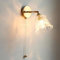 MEGHALI Applique murale moderne avec interrupteur à tirette, lampe murale ronde réglable, abat-jour en verre, base dorée, applique murale pour chambre à coucher, salon, salle de lecture, allée, chevet
