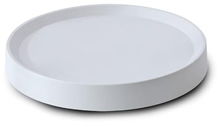 Rund Kunststoffe Pflanzenroller Outdoor mit Versteckte Räder und Wasserspeicherung, Blumenroller Außenbereich und Innenbereich, Pflanzenroller mit Softrollen für Parkett, Schwerlast,Grau,22cm