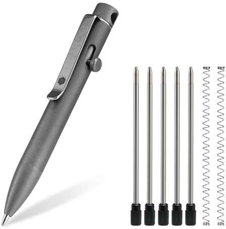 KeyUnity KP04SW Kugelschreiber aus Titanlegierung mit Clip, einziehbarer EDC-Taschenstift aus Metall für den täglichen Gebrauch