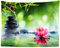 Loccor Zen-Garten-Wandteppich, 203 x 152 cm, grüne Bambus-Zen-Steine, Spa-Wasser, Lotusblüte, Wandbehang, Wandteppich, Entspannung, Bambus-Kerzen für Zuhause, Schlafzimmer, Wohnzimmer, Wohnheim