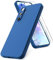 Vansdon Cover Compatibile con Samsung Galaxy A55 5G, 2 Pellicola Protettiva in Vetro Temperato, Gomma Gel di Silicone Liquida Antiurto Custodia - Blu