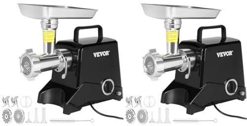 VEVOR Tritacarne Elettrico in Acciaio Inox Fusione di Allumino Capienza 5kg Potenza Nominale 575W, Tritacarne da Banco Funzione d'Inversione Capacità di Lavoro 190kg/H per Cucina Commerciale Salumeria