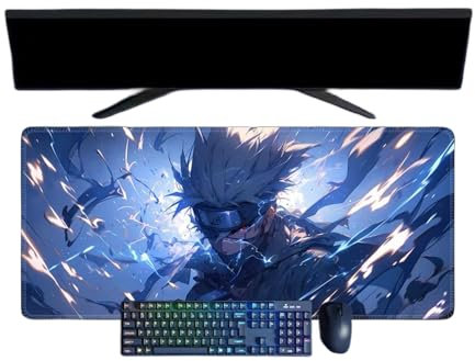 Hatake Kakashi Tapis de Souris XXL, 800x300mm, Tapis de Souris Clavier Gaming imperméable et 3mm Base en Caoutchouc antidérapant Surface Texturée
