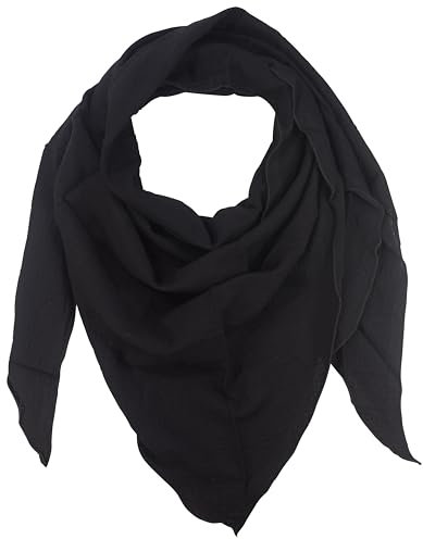 fashionchimp BASIC-Dreieckstuch in Uni-Farben aus 100% Baumwolle, Dreieck Musselin-Schal, leichtes Tuch für Damen und Herren (Schwarz)