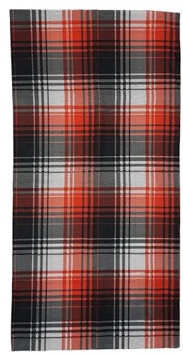 ware-direkt Schlauchschal Multifunktionstuch Loop Schal Halstuch Damen Herren Outdoor Sport Atmungsaktiv Elastisch (Kariert Schwarz Rot)