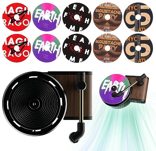 Auto Lufterfrischer, Auto Retro Plattenspieler Parfüm Clip, Aromatherapie Ersatz Pads, Auto Duft mit 10 Stücke Auto Aromatherapie Tabletten, Auto Parfüm Duftspender Aromatherapie Ornament Auto