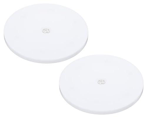 PATIKIL 7 Inch Heavy Rotating Swivel Stand, 2Pcs 360˚ Rotation Lazy Susan Turntable with Steel Ball Bearings for Model Base Rotating Plants TV Computers Monitors, White