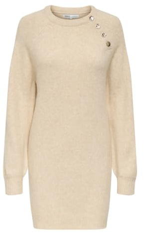 ONLY Damen Onlemma Ls Button Oneck Dress Nca KNT Onlemma Ls Button Oneck Dress Nca KNT (1er Pack)
