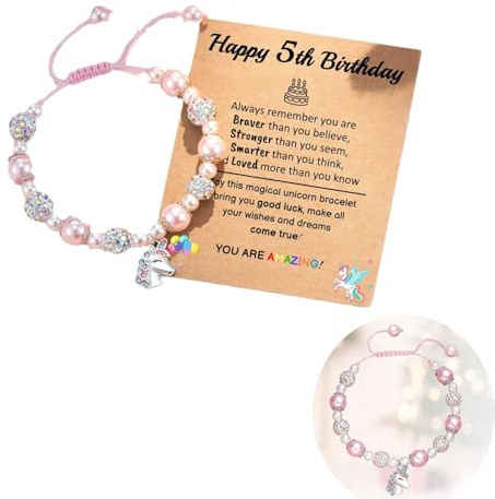 Einhorn Armband,Mädchen Personalisierte Einhorn Armband Farbigen Diamant Ball Pulver Perle Verstellbare Armband, Mädchen Schmuck Einhorn Geschenke Kinder Armband Graduierung für Mädchen Geschenke