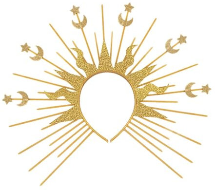 rockible Halloween-Haarreif mit Heiligenschein-Krone, Haarreif, tragbares dekoratives Sonnengott-Haarband für Bühnenshow-Karneval