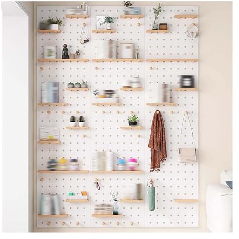 Panneau perforé mural en bois pour maison, bureau, garage 240 x 60 cm