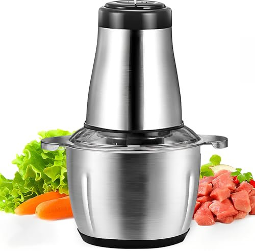 Mini Chopper 300W Food Processor Vegetable Chopper, Meat Grinder 2 Speed Food Chopper,4 Durable Sharp Blades Stainless, for Kitchen Meat, Vegetables, Onion, Nuts, Fruit, Baby Food, black