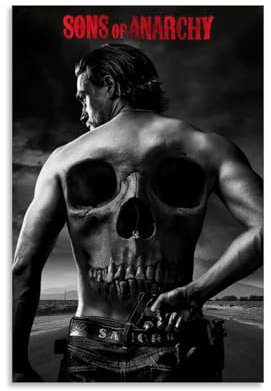 JIRUAHHY Poster Sons of Anarchy, TV-Serie, Schlafzimmer, Wohnzimmer, Wandkunst, Dekoration, Poster, 30 x 45 cm, ungerahmt
