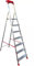 EffeDecor - Scala Domestica in Alluminio Leggera Pieghevole con Portaoggetti Scaletta Multiuso Gradini Larghi Antiscivolo (7 Gradini)
