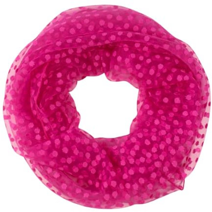fashionchimp Loop Sommer-Schlauchschal für Damen mit Ausbrenn-Muster, Baumwolle und Polyester, leichter XXL Schal (Pink-Punkte)
