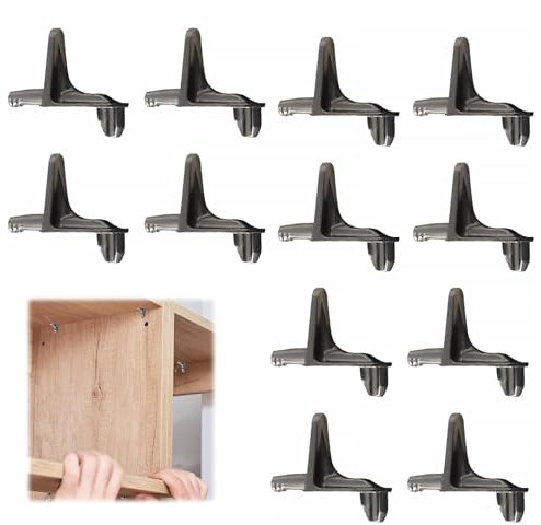 12 Shelf Support Pins, Nickel Plated 3mm, Heavy Duty Kitchen Cupboard Shelf Pegs, Metal Pegs for Bookcases, Cabinets, Furniture, and Secure Shelf Fitting